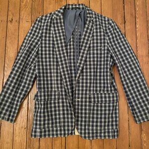 Jcrew cotton checkered blazer